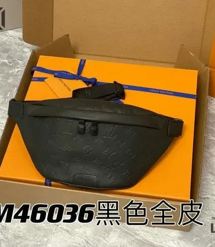 Louis Vuitton 1:1 Mirror Replica Calfskin Monogram Shadow Discovery Bumbag Black 44CM/17.3IN Louis Vuitton Replica Bumbag