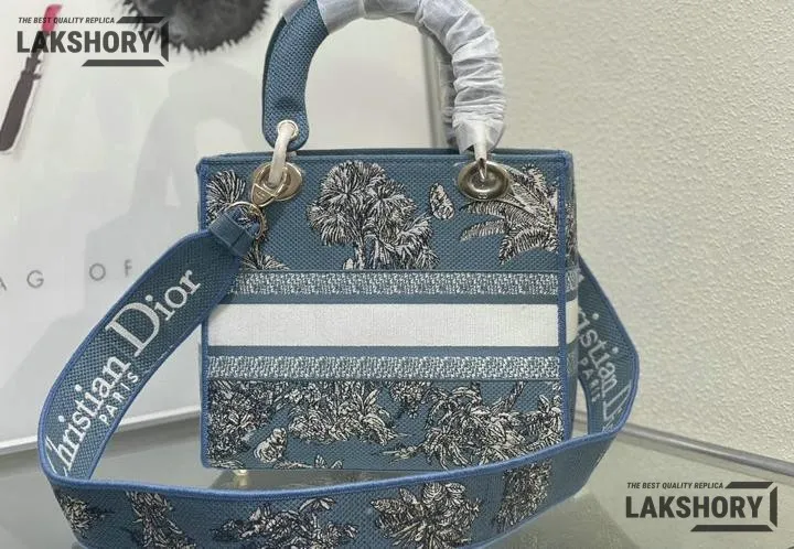 Dior 1:1 Mirror Replica Dioriviera Lady D-Lite Celestial Navy Toile de Jouy 24CM/9.4IN Christian Dior Replica Lady Dior 1:1 Mirror Replica Dioriviera Lady D-Lite Celestial Navy Toile de Jouy 24CM/9.4IN Christian Dior Replica Lady