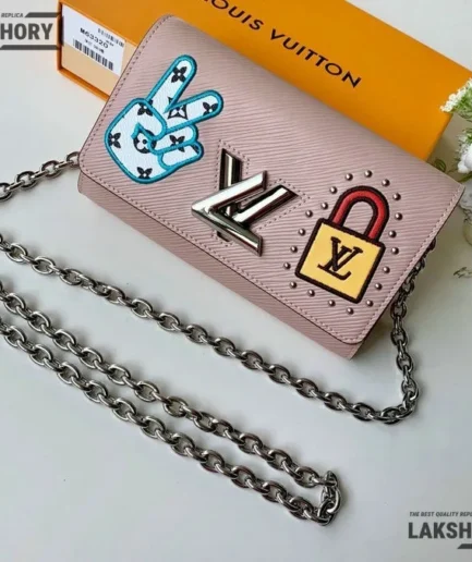 Louis Vuitton 1:1 Mirror Replica Epi LV Stories Twist Chain Wallet 19CM/7.5IN Louis Vuitton Replica Twist