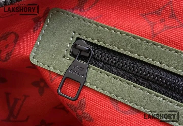 Louis Vuitton 1:1 Mirror Replica Keepall Bandouliere Khaki Green/Vermillion Red Louis Vuitton Replica Keepall Louis Vuitton 1:1 Mirror Replica Keepall Bandouliere Khaki Green/Vermillion Red Louis Vuitton Replica Keepall