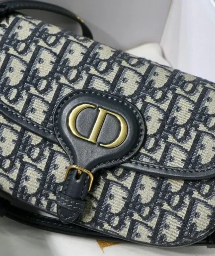Dior 1:1 Mirror Replica Blue East West Bobby Oblique Bag 22CM/8.7IN Christian Dior Replica Bobby
