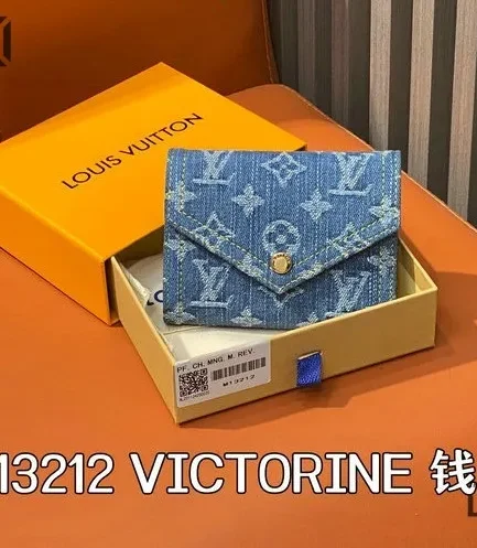 Louis Vuitton 1:1 Mirror Replica Victorine Wallet Monogram Denim 12CM/4.7IN Louis Vuitton Replica Wallets