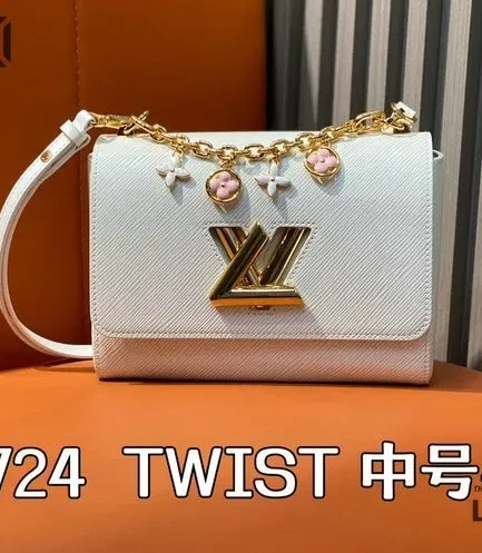 Louis Vuitton 1:1 Mirror Replica Epi Twist Flowers Chain Shoulder Bag MM 23CM/9.1IN Louis Vuitton Replica Twist