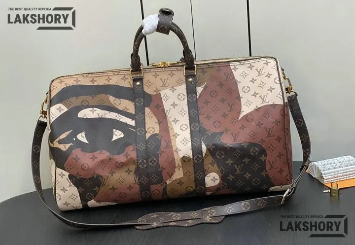Louis Vuitton 1:1 Mirror Replica Monogram Keepall Bandouliere 55 Multicolor 55CM/21.7IN Louis Vuitton Replica Keepall Louis Vuitton 1:1 Mirror Replica Monogram Keepall Bandouliere 55 Multicolor 55CM/21.7IN Louis Vuitton Replica Keepall