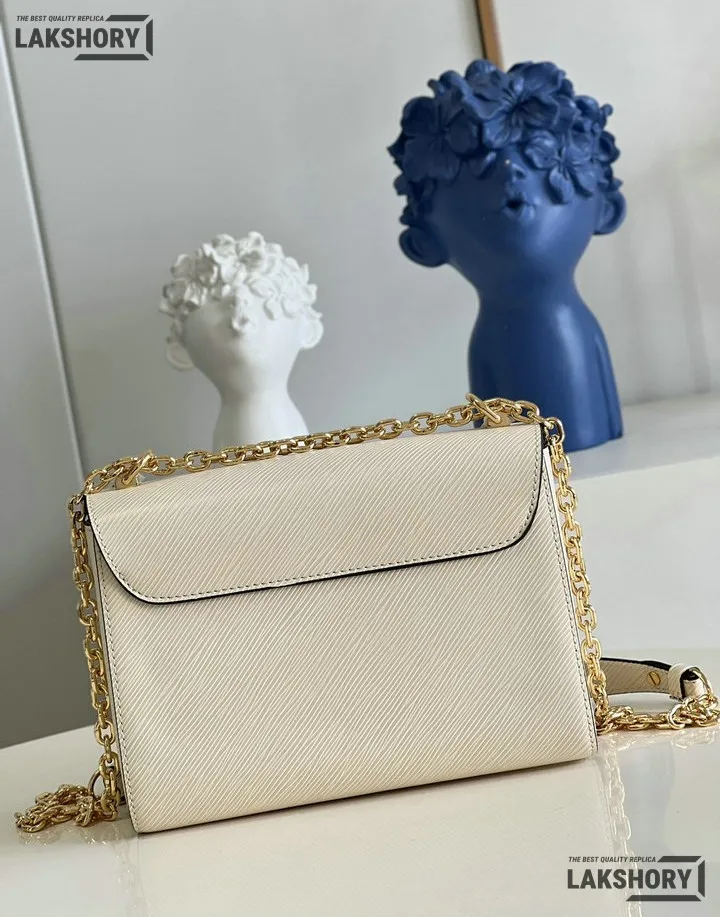 Louis Vuitton 1:1 Mirror Replica Twist MM Epi Leather Quartz White 23CM/9.1IN Louis Vuitton Replica Twist Louis Vuitton 1:1 Mirror Replica Twist MM Epi Leather Quartz White 23CM/9.1IN Louis Vuitton Replica Twist