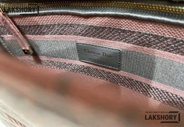 Dior 1:1 Mirror Replica Toile De Jouy Lady D-Lite Gray Pink 24CM/9.4IN Christian Dior Replica Lady Dior 1:1 Mirror Replica Toile De Jouy Lady D-Lite Gray Pink 24CM/9.4IN Christian Dior Replica Lady