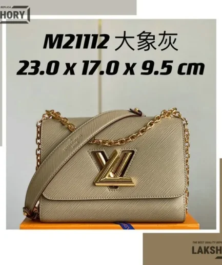 Louis Vuitton 1:1 Mirror Replica Epi Twist Shoulder Bag MM Galet 23CM/9.1IN Louis Vuitton Replica Twist