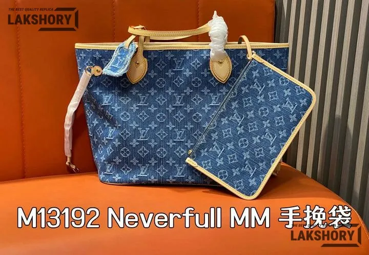 Louis Vuitton 1:1 Mirror Replica Neverfull MM Monogram Denim 31CM/12.2IN Louis Vuitton Replica Neverfull Louis Vuitton 1:1 Mirror Replica Neverfull MM Monogram Denim 31CM/12.2IN Louis Vuitton Replica Neverfull