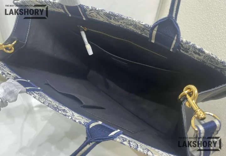 Dior 1:1 Mirror Replica Ecru & Blue Toile de Jouy Embroidery Book Tote Christian Dior Replica Book Totes Dior 1:1 Mirror Replica Ecru & Blue Toile de Jouy Embroidery Book Tote Christian Dior Replica Book Totes