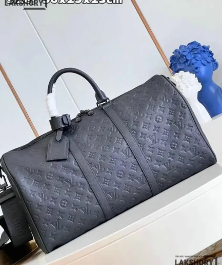 Louis Vuitton 1:1 Mirror Replica Keepall Bandoulire 50 Monogram Shadow Leather 50CM/19.7IN Louis Vuitton Replica Keepall