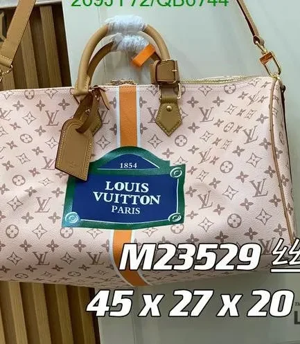 Louis Vuitton 1:1 Mirror Replica Keepall Bandouliere Bag 45 Beige 45CM/17.7IN Louis Vuitton Replica Keepall
