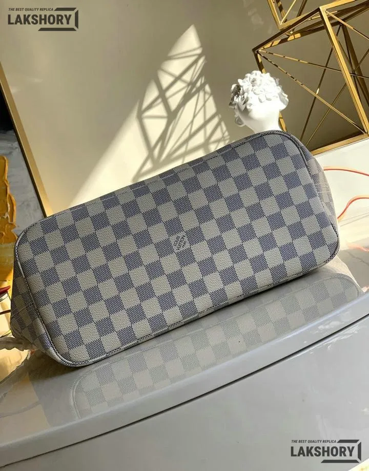 Louis Vuitton 1:1 Mirror Replica Neverfull MM Damier Azur Medium Size Tote 32CM/12.6IN Louis Vuitton Replica Neverfull Louis Vuitton 1:1 Mirror Replica Neverfull MM Damier Azur Medium Size Tote 32CM/12.6IN Louis Vuitton Replica Neverfull