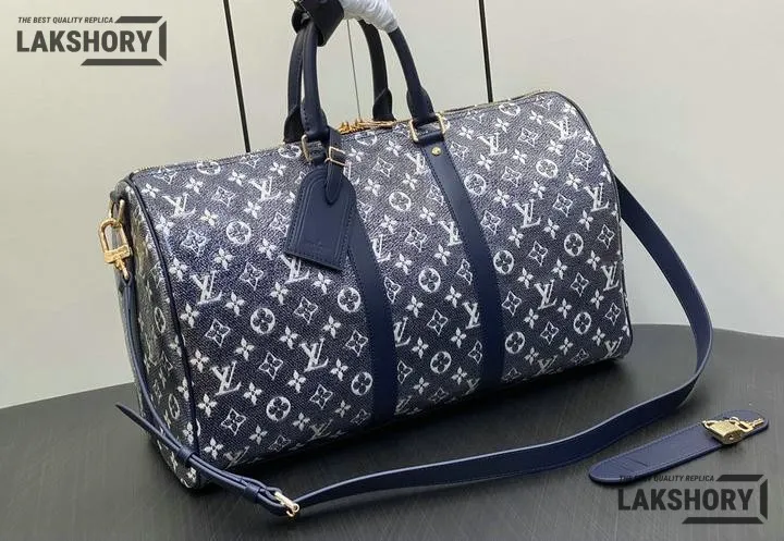 Louis Vuitton 1:1 Mirror Replica Keepall Bandoulire 45 Monogram Ink Blue 45CM/17.7IN Louis Vuitton Replica Keepall Louis Vuitton 1:1 Mirror Replica Keepall Bandoulire 45 Monogram Ink Blue 45CM/17.7IN Louis Vuitton Replica Keepall
