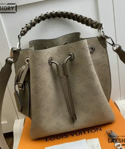 Louis Vuitton 1:1 Mirror Replica Monogram Mahina Muria Bucket Bag 25CM/9.8IN Louis Vuitton Replica Neo