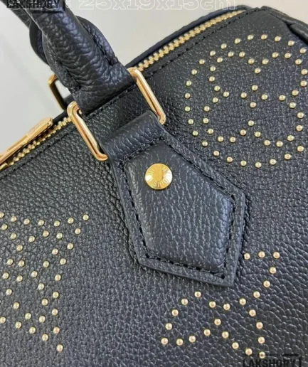 Louis Vuitton 1:1 Mirror Replica Speedy Bandoulire 25 Black Empreinte Leather 25CM/9.8IN Louis Vuitton Replica Speedy