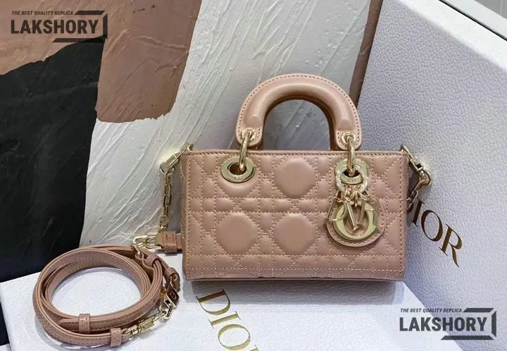 Dior 1:1 Mirror Replica Lambskin Lady D-Joy Micro Cannage 16CM/6.3IN Christian Dior Replica Lady Dior 1:1 Mirror Replica Lambskin Lady D-Joy Micro Cannage 16CM/6.3IN Christian Dior Replica Lady
