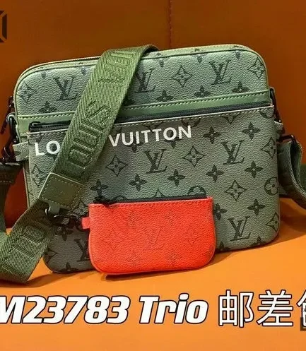 Louis Vuitton 1:1 Mirror Replica Trio Messenger Monogram Eclipse 25CM/9.8IN Louis Vuitton Replica Pochette Accessories