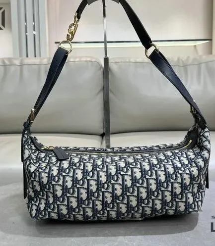 Dior Blue Canvas Leather Oblique Jacquard D-Journey Bag Christian Dior Other Styles