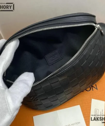 Louis Vuitton 1:1 Mirror Replica Damier Infini Campus BumBag Black 26CM/10.2IN Louis Vuitton Replica Bumbag