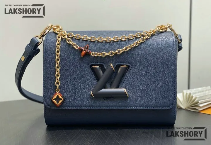 Louis Vuitton 1:1 Mirror Replica Twist MM Slim Puffygram Taurillon Leather 23CM/9.1IN Louis Vuitton Replica Twist Louis Vuitton 1:1 Mirror Replica Twist MM Slim Puffygram Taurillon Leather 23CM/9.1IN Louis Vuitton Replica Twist