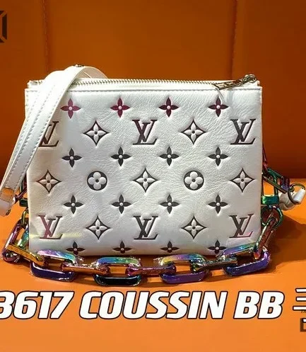 Louis Vuitton 1:1 Mirror Replica Lambskin Embossed Monogram Coussin BB Gray 21CM/8.3IN Louis Vuitton Replica Coussin