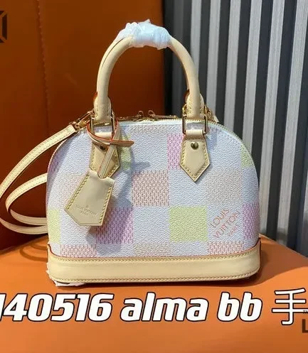 Louis Vuitton 1:1 Mirror Replica Damierlicious Alma BB Rose Peach 23.5CM/9.3IN Louis Vuitton Replica Alma