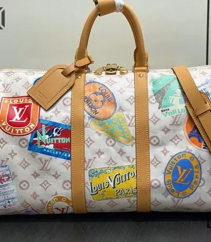 Louis Vuitton 1:1 Mirror Replica Keepall Bandoulire 45 Canvas Monogram Dune 45CM/17.7IN Louis Vuitton Replica Keepall