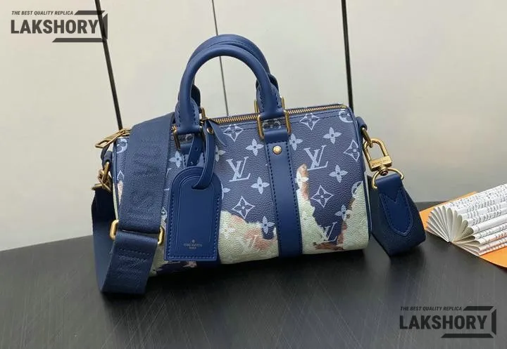 Louis Vuitton 1:1 Mirror Replica Monogram Bleach Keepall Bandouliere 25 Ink Blue 25CM/9.8IN Louis Vuitton Replica Keepall Louis Vuitton 1:1 Mirror Replica Monogram Bleach Keepall Bandouliere 25 Ink Blue 25CM/9.8IN Louis Vuitton Replica Keepall