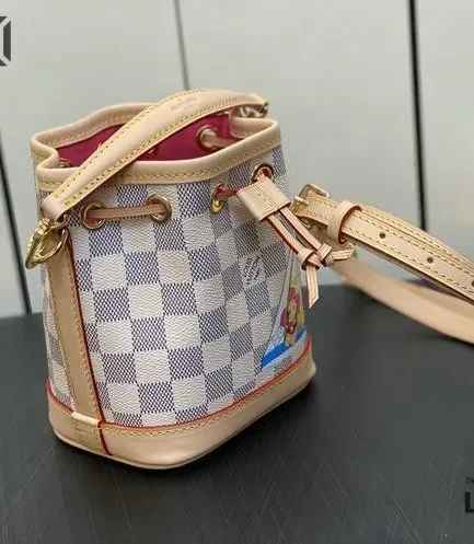 Louis Vuitton 1:1 Mirror Replica Damier Azur Vivienne Sac Nano Noe Dragon Fruit Pink 16CM/6.3IN Louis Vuitton Replica Neo