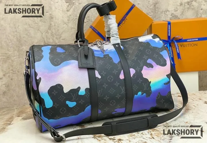 Louis Vuitton 1:1 Mirror Replica Keepall Bandouliere 45 Sunrise Eclipse Black/Grey/Multi 45CM/17.7IN Louis Vuitton Replica Keepall Louis Vuitton 1:1 Mirror Replica Keepall Bandouliere 45 Sunrise Eclipse Black/Grey/Multi 45CM/17.7IN Louis Vuitton Replica Keepall
