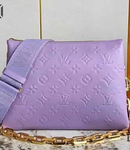 Louis Vuitton 1:1 Mirror Replica Lambskin Embossed Zip Coussin PM 26CM/10.2IN Louis Vuitton Replica Coussin