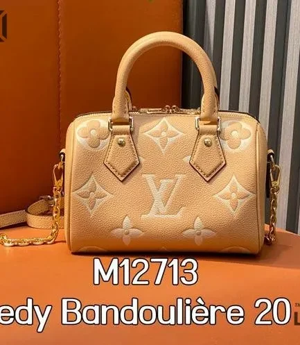 Louis Vuitton 1:1 Mirror Replica Speedy Bandoulire 20 Bicolor Monogram Empreinte Leather 20.5CM/8.1IN Louis Vuitton Replica Speedy