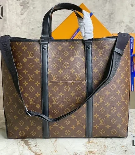 Louis Vuitton 1:1 Mirror Replica Monogram Macassar Weekend Tote GM 38.5CM/15.2IN Replica Tote Bags
