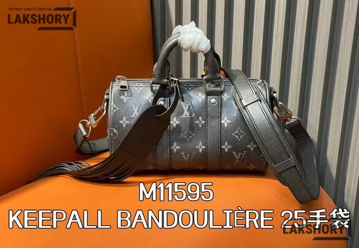 Louis Vuitton 1:1 Mirror Replica Keepall Bandoulire 25 Monogram Black 25CM/9.8IN Louis Vuitton Replica Keepall Louis Vuitton 1:1 Mirror Replica Keepall Bandoulire 25 Monogram Black 25CM/9.8IN Louis Vuitton Replica Keepall