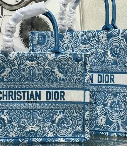 Dior 1:1 Mirror Replica Book Tote Celestial D-Butterfly Paisley Embroidery Christian Dior Replica Book Totes