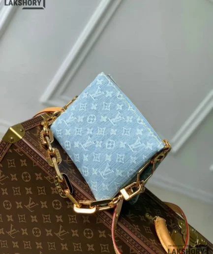 Louis Vuitton 1:1 Mirror Replica Coussin BB H32 Denim Blue 21CM/8.3IN Louis Vuitton Replica Coussin