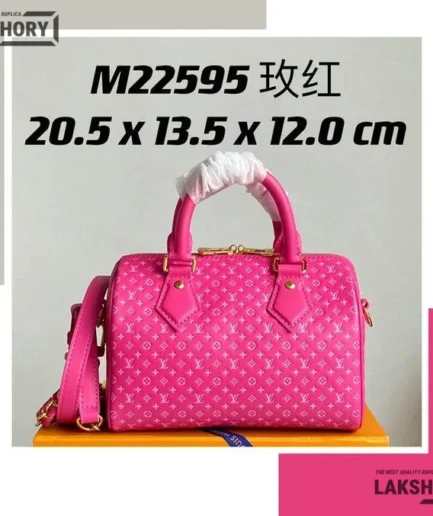 Louis Vuitton 1:1 Mirror Replica Calfskin  Speedy Bandouliere 20 Nanogram Embossed 20.5CM/8.1IN Louis Vuitton Replica Speedy