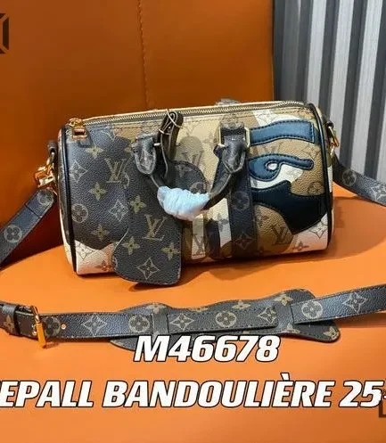 Louis Vuitton 1:1 Mirror Replica Monogram Portrait Keepall Bandouliere 25 Brown 25CM/9.8IN Louis Vuitton Replica Keepall