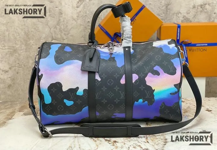 Louis Vuitton 1:1 Mirror Replica Keepall Bandouliere 45 Sunrise Eclipse Black/Grey/Multi 45CM/17.7IN Louis Vuitton Replica Keepall Louis Vuitton 1:1 Mirror Replica Keepall Bandouliere 45 Sunrise Eclipse Black/Grey/Multi 45CM/17.7IN Louis Vuitton Replica Keepall