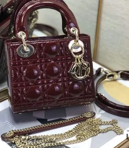 Dior 1:1 Mirror Mini Patent Cannage Calfskin Lady Dior Bag 17CM/6.7IN Christian Dior Replica Lady