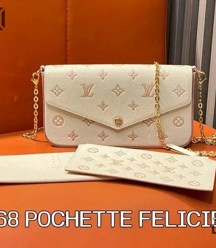 Louis Vuitton 1:1 Mirror Replica Pochette Félicie Bicolor Eden 21CM/8.3IN Louis Vuitton Replica Pochette Accessories