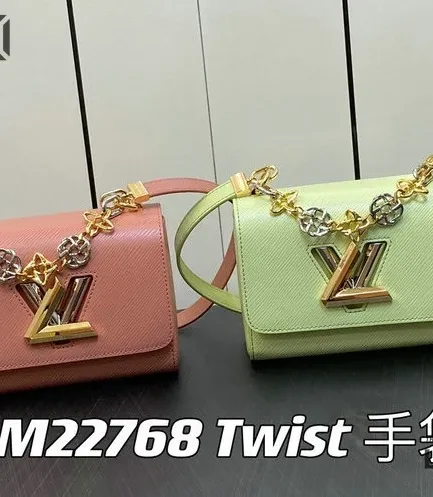 Louis Vuitton 1:1 Mirror Replica Epi Leather Flower Chain Twist PM 19CM/7.5IN Louis Vuitton Replica Twist