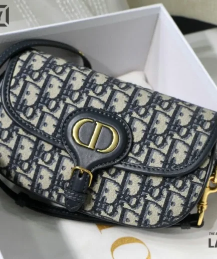 Dior 1:1 Mirror Replica Blue East West Bobby Oblique Bag 22CM/8.7IN Christian Dior Replica Bobby
