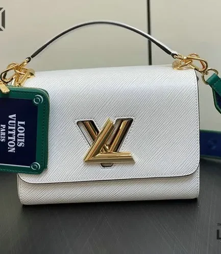 Louis Vuitton 1:1 Mirror Replica Epi Twist Top Handle Shoulder Bag MM White 23CM/9.1IN Louis Vuitton Replica Twist