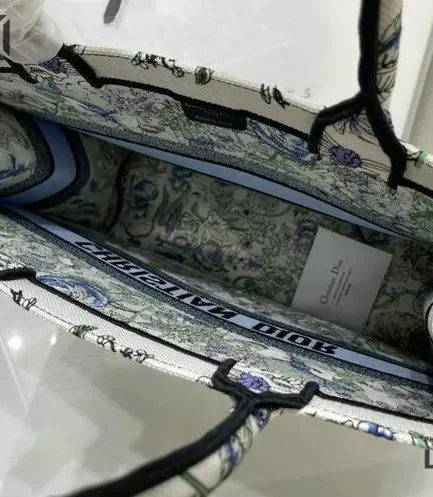 Dior 1:1 Mirror Replica Large Flowers Book Tote Blue 42CM/16.5IN Christian Dior Replica Book Totes