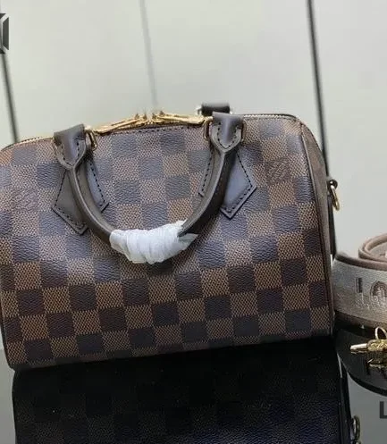 Louis Vuitton 1:1 Mirror Replica Speedy Bandoulire 20 Damier Ebene 20.5CM/8.1IN Louis Vuitton Replica Speedy