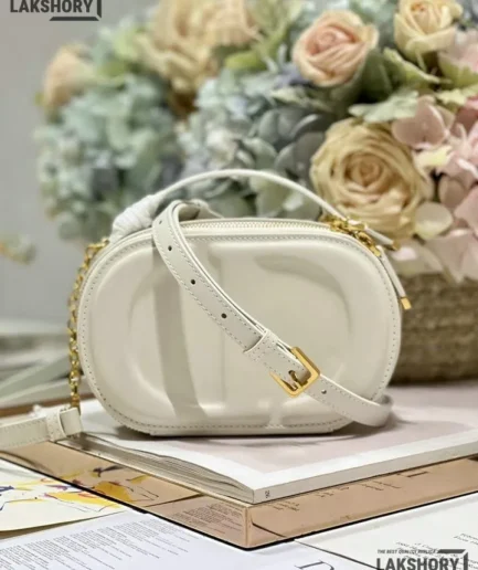 Dior 1:1 Mirror Replica Calfskin Oval CD Signature Camera Crossbody Bag Christian Dior Other Styles