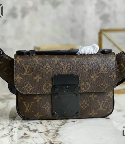 Louis Vuitton 1:1 Mirror Replica S Lock Messenger Monogram Macassar Sling Bag 21CM/8.3IN Louis Vuitton Replica Bumbag