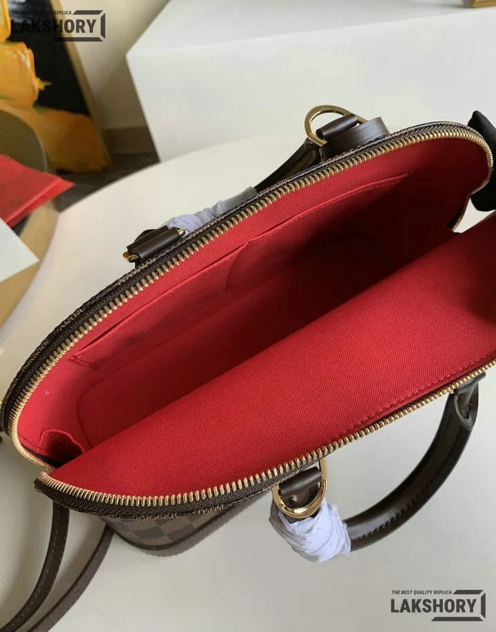 Louis Vuitton 1:1 Mirror Replica Alma PM Damier Ebene 32CM/12.6IN Louis Vuitton Replica Alma Louis Vuitton 1:1 Mirror Replica Alma PM Damier Ebene 32CM/12.6IN Louis Vuitton Replica Alma