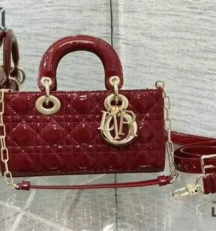 Dior 1:1 Mirror Replica Medium Calfskin Lady D-Joy Bag with Seals 22CM/8.7IN Christian Dior Replica Lady